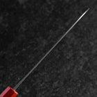 Santoku Blue Steel #1 Stainless Clad Kurouchi Red and Black Urushi Handle 165mm (6.5”)-[Musashi]-[Japanese-Kitchen-Knives]
