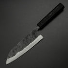 Santoku Blue Steel #2 Kurouchi Black Ishime Urushi Handle 165mm (6.5”)-[Musashi]-[Japanese-Kitchen-Knives]