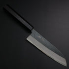 Santoku Blue Steel #2 Kurouchi Buffalo Ebony Handle 165mm (6.5”)-[Musashi]-[Japanese-Kitchen-Knives]