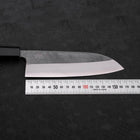 Santoku Blue Steel #2 Kurouchi Buffalo Teak Handle 165mm (6.5”)-[Musashi]-[Japanese-Kitchen-Knives]