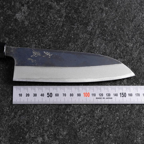 Santoku Blue Steel #2 Kurouchi Buffalo Walnut Handle 165mm (6.5”)-[Musashi]-[Japanese-Kitchen-Knives]