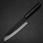 Santoku Blue Steel #2 Kurouchi Chokin Cheetah Buffalo Ebony Handle 165mm (6.5”)-[Musashi]-[Japanese-Kitchen-Knives]