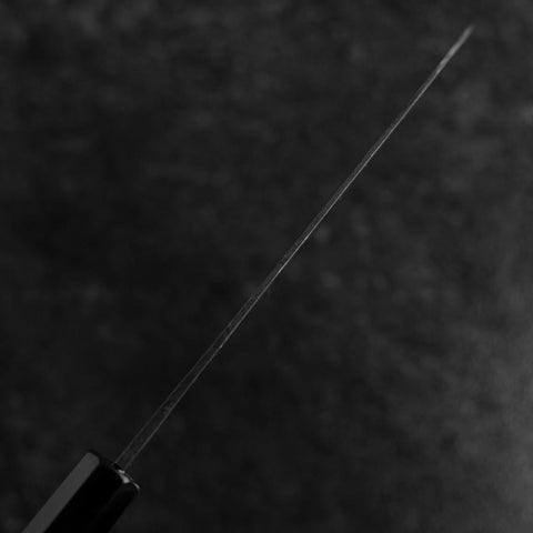 Santoku Blue Steel #2 Kurouchi Chokin Deer Buffalo Ebony Handle 165mm (6.5")-[Musashi]-[Japanese-Kitchen-Knives]
