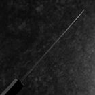 Santoku Blue Steel #2 Kurouchi Chokin Sakura-Fuji Buffalo Ebony Handle 165mm (6.5”)-[Musashi]-[Japanese-Kitchen-Knives]