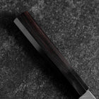 Santoku Blue Steel #2 Kurouchi Chokin Sakura-Fuji Buffalo Ebony Handle 165mm (6.5”)-[Musashi]-[Japanese-Kitchen-Knives]