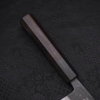 Santoku Blue Steel #2 Kurouchi Damascus Buffalo Ebony Handle 165mm (6.5”)-[Musashi]-[Japanese-Kitchen-Knives]