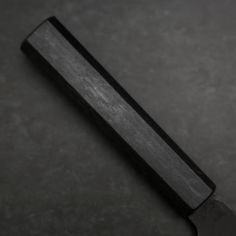 Santoku Blue Steel #2 Kurouchi Dark Blue Urushi Handle 165mm (6.5”)-[Musashi]-[Japanese-Kitchen-Knives]