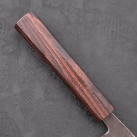 Santoku Blue Steel #2 Kurouchi Ebony Handle 165mm (6.5”)-[Musashi]-[Japanese-Kitchen-Knives]