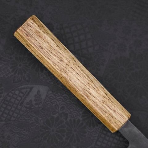 Santoku Blue Steel #2 Kurouchi Oak Handle 165mm (6.5”)-[Musashi]-[Japanese-Kitchen-Knives]