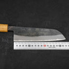 Santoku Blue Steel #2 Kurouchi Oak Handle 165mm (6.5”)-[Musashi]-[Japanese-Kitchen-Knives]