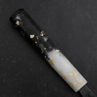 Santoku Blue Steel #2 Kurouchi Ocean Black White Gold Handle 165mm (6.5”)-[Musashi]-[Japanese-Kitchen-Knives]