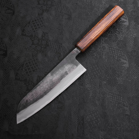 Santoku Blue Steel #2 Kurouchi Sumi Urushi Handle 165mm (6.5”)-[Musashi]-[Japanese-Kitchen-Knives]