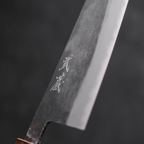 Santoku Blue Steel #2 Kurouchi Sumi Urushi Handle 165mm (6.5”)-[Musashi]-[Japanese-Kitchen-Knives]
