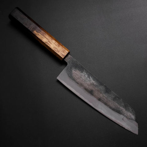 Santoku Blue Steel #2 Kurouchi Yaki-Urushi Handle 165mm (6.5”)-[Musashi]-[Japanese-Kitchen-Knives]