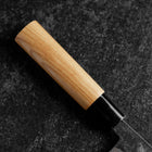 Santoku Blue Steel #2 Kurouchi Zelkova Round Handle 150mm (5.9”)-[Musashi]-[Japanese-Kitchen-Knives]