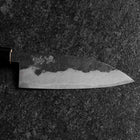 Santoku Blue Steel #2 Kurouchi Zelkova Round Handle 150mm (5.9”)-[Musashi]-[Japanese-Kitchen-Knives]