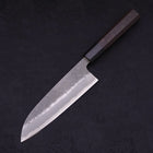 Santoku Blue Steel #2 Nashiji Stainless Clad Ebony Handle 165mm (6.5”)-[Musashi]-[Japanese-Kitchen-Knives]