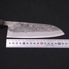 Santoku Blue Steel #2 Nashiji Stainless Clad Sumi Urushi Handle 165mm (6.5”)-[Musashi]-[Japanese-Kitchen-Knives]