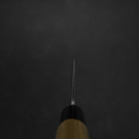 Santoku Blue Steel #2 Nashiji Stainless Yew Handle 165mm (6.5”)-[Musashi]-[Japanese-Kitchen-Knives]