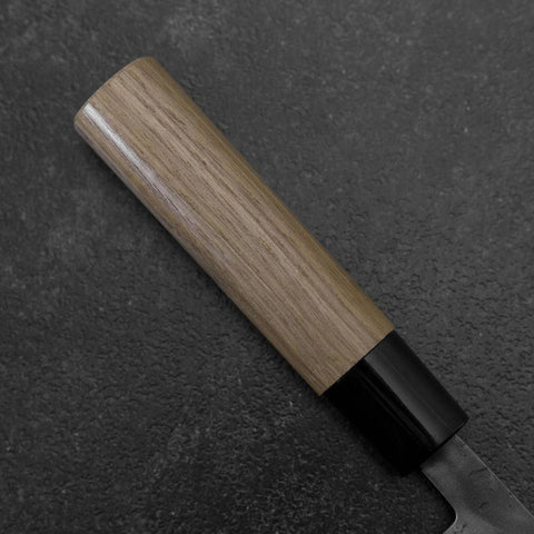 Santoku Blue Steel #2 Nashiji Stainless Yew Handle 165mm (6.5”)-[Musashi]-[Japanese-Kitchen-Knives]
