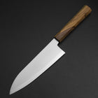 Santoku Blue Steel #2 Polished Olive Handle 170mm (6.7”)-[Musashi]-[Japanese-Kitchen-Knives]