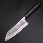 Santoku Blue Steel #2 Stainless Clad Nashiji Dark Blue Urushi Handle 165mm (6.5”)-[Musashi]-[Japanese-Kitchen-Knives]