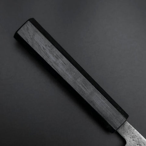 Santoku Blue Steel #2 Stainless Clad Nashiji Dark Blue Urushi Handle 165mm (6.5”)-[Musashi]-[Japanese-Kitchen-Knives]