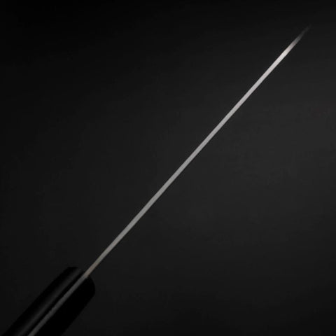 Santoku Blue Steel #2 Stainless Clad Tsuchime Western Handle Black 165mm (6.5”)-[Musashi]-[Japanese-Kitchen-Knives]