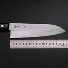 Santoku Blue Steel #2 Stainless Clad Tsuchime Western Handle Black 165mm (6.5”)-[Musashi]-[Japanese-Kitchen-Knives]