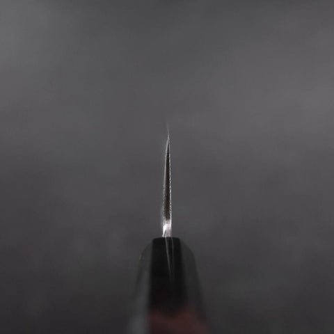 Santoku Blue Steel #2 Suminagashi Buffalo Ebony Handle 170mm (6.7”)-[Musashi]-[Japanese-Kitchen-Knives]