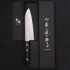 Santoku Blue Steel #2 Tsuchime Stainless Clad Western Handle 170mm (6.7”)-[Musashi]-[Japanese-Kitchen-Knives]