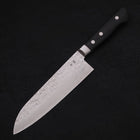 Santoku Blue Steel #2 Tsuchime Stainless Clad Western Handle 175mm (6.8”)-[Musashi]-[Japanese-Kitchen-Knives]
