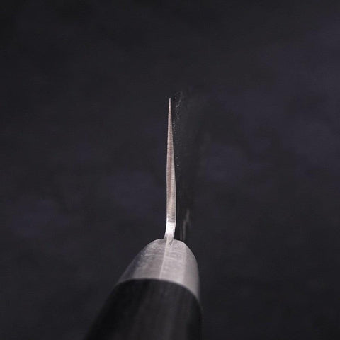Santoku Blue Steel #2 Tsuchime Stainless Clad Western Handle 175mm (6.8”)-[Musashi]-[Japanese-Kitchen-Knives]