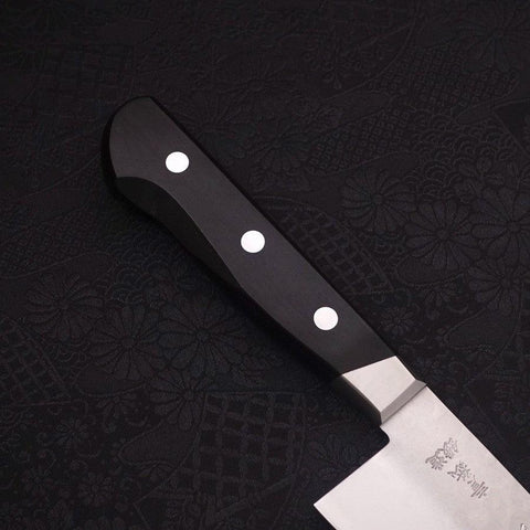 Santoku Blue Steel #2 Tsuchime Stainless Clad Western Handle 180mm (7”)-[Musashi]-[Japanese-Kitchen-Knives]