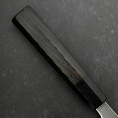 Santoku Blue Super Polished Buffalo Ebony Handle 165mm (6.5”)-[Musashi]-[Japanese-Kitchen-Knives]
