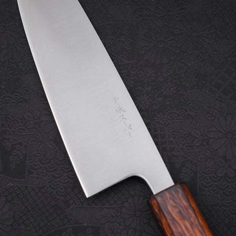 Santoku Blue Super Polished Sumi Urushi Handle 165mm (6.5”)-[Musashi]-[Japanese-Kitchen-Knives]