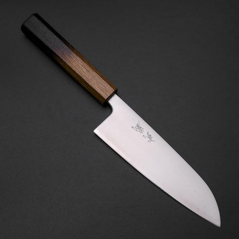 Santoku Blue Super Polished Yaki Urushi Handle 165mm (6.5”)-[Musashi]-[Japanese-Kitchen-Knives]