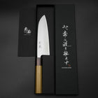 Santoku Blue Super Polished Zelkova Handle 165mm (6.5”)-[Musashi]-[Japanese-Kitchen-Knives]