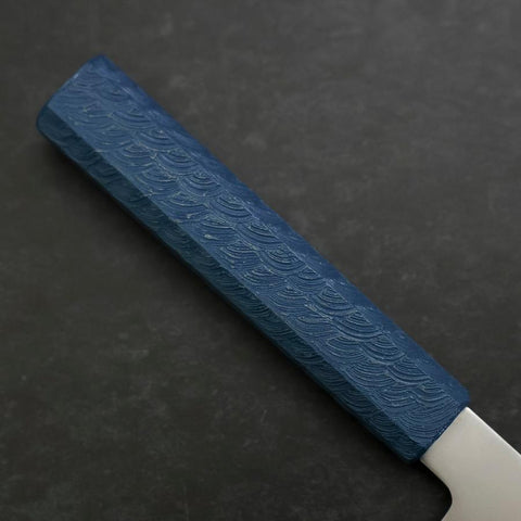 Santoku Chromax Polished Blue Urushi Handle 170mm (6.7”)-[Musashi]-[Japanese-Kitchen-Knives]