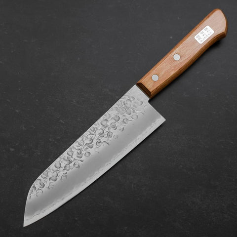 Santoku Chromax Tsuchime Brown Western Handle 165mm (6.5”)-[Musashi]-[Japanese-Kitchen-Knives]