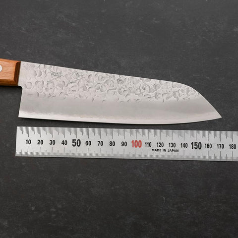 Santoku Chromax Tsuchime Brown Western Handle 165mm (6.5”)-[Musashi]-[Japanese-Kitchen-Knives]