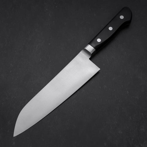 Santoku Molybdenum Polished Western Black Handle 180mm (7”)-[Musashi]-[Japanese-Kitchen-Knives]