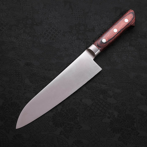 Santoku Molybdenum Polished Western Mahogany Handle 180mm (7”)-[Musashi]-[Japanese-Kitchen-Knives]