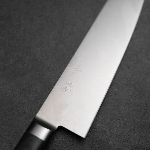Santoku Molybdenum Polished Western Purple Handle 180mm (7”)-[Musashi]-[Japanese-Kitchen-Knives]