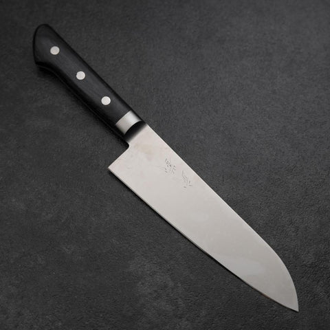 Santoku Molybdenum Polished Western Purple Handle 180mm (7”)-[Musashi]-[Japanese-Kitchen-Knives]