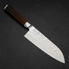 Santoku SG-2 Mirror Tsuchime Damascus Octagonal Mahogany Handle 180mm (7”)-[Musashi]-[Japanese-Kitchen-Knives]