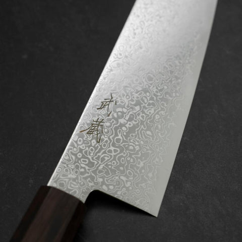 Santoku SG-2 Nickel Damascus Ebony Handle 180mm (7”)-[Musashi]-[Japanese-Kitchen-Knives]