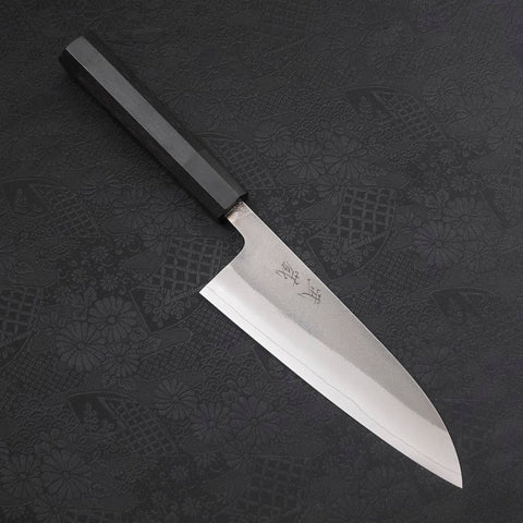 Santoku SKD11 Nashiji Ebony Handle 165mm (6.5”)-[Musashi]-[Japanese-Kitchen-Knives]
