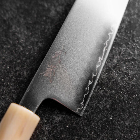 Santoku SLD Mirror Buffalo Light Pink Maple Handle 170mm (6.7”)-[Musashi]-[Japanese-Kitchen-Knives]