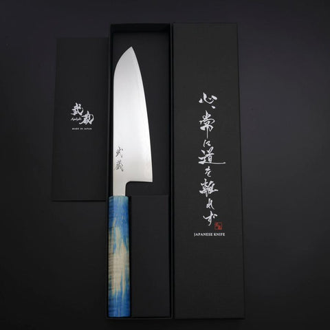 Santoku SLD Mirror Shoreline Handle 170mm (6.7”)-[Musashi]-[Japanese-Kitchen-Knives]